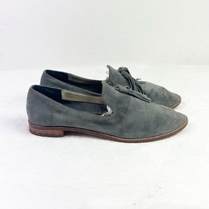 MATT BERNSON Women's Grey Slate Suede Emerson Loafer Size 9M